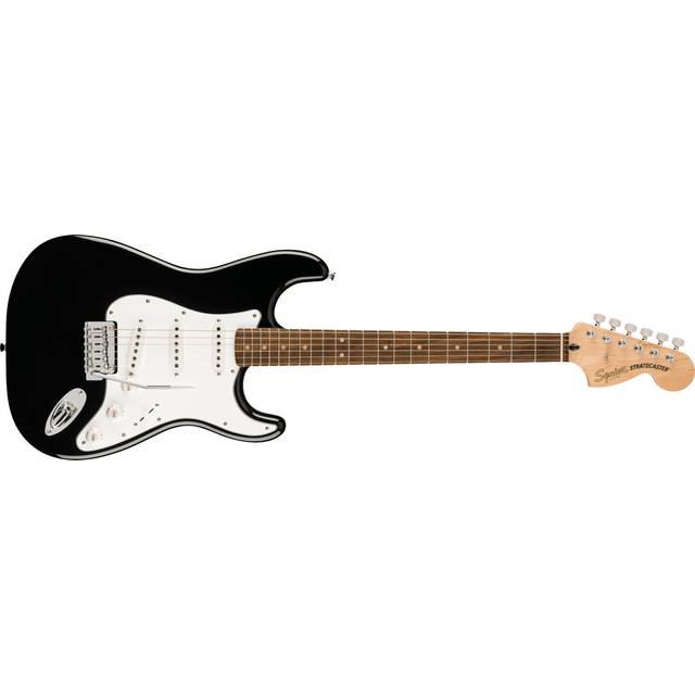 Squier Affinity Series Stratocaster Mustang Micro Pack Black with Gig Bag and HD9 Headphones