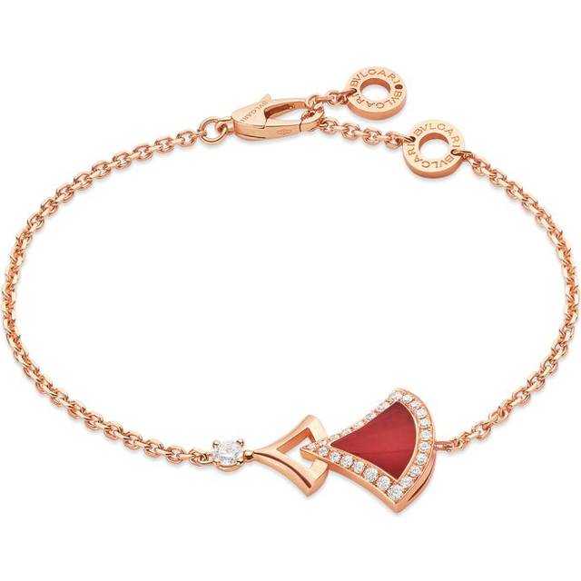 Bvlgari Womens Rose Gold Divas&#39; Dream 18ct Rose-gold, 0.10ct and 0.21ct Brilliant-cut Diamond Bracelet M/l - ROSE GOLD