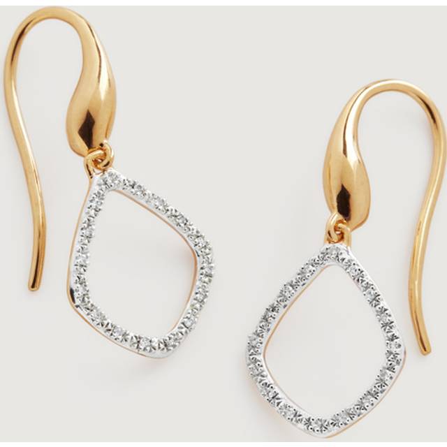 Monica Vinader Womens Yellow Riva Kite 18ct Yellow-gold Vermeil and Pav&#233; Diamonds Earrings - YELLOW