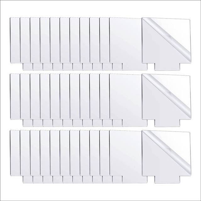 36Pcs Acrylic Sheet Clear Cast for LED Light Base, Thick Acrylic Blanks, Square