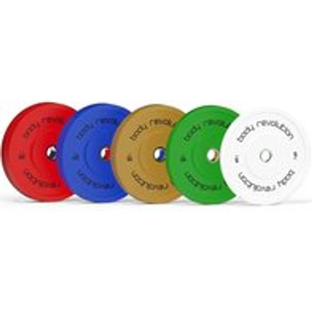 Body Revolution Olympic Bumper Plates Colour 60Kg Set 2X5Kg 2X10Kg 2X15Kg