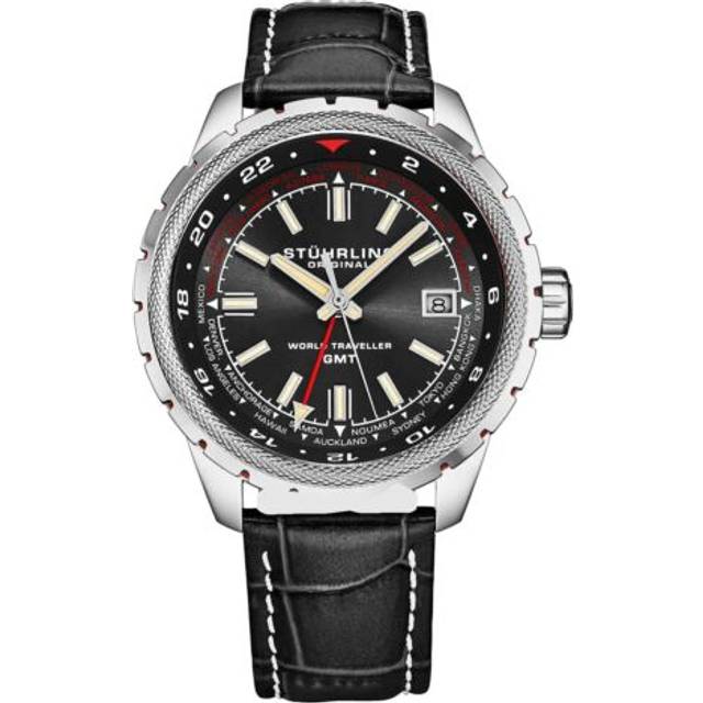 Global Voyager 1014 GMT 42mm World Timer Watch - Grey - One Size