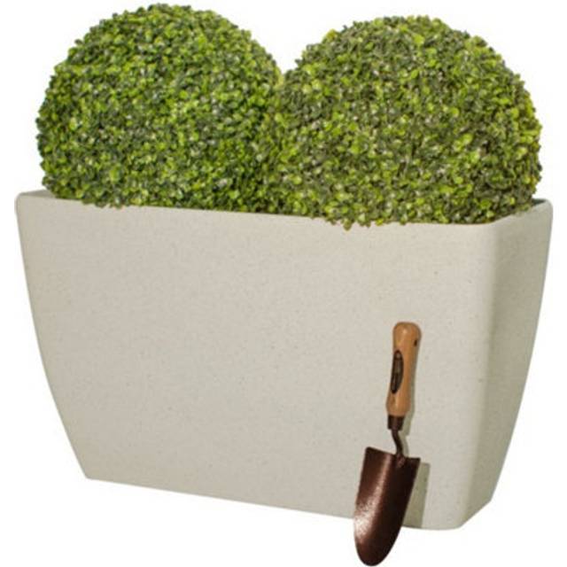 Stone Effect Trough Planter in White 75cm - One Size