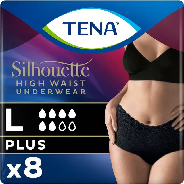 Tena Silhouette Plus Noir High Waist Underwear Large 8