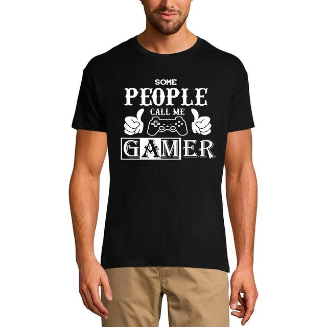 Grafisk T-shirt för män Vissa människor kallar mig Gamer - Computer Gamer presenter XS svart