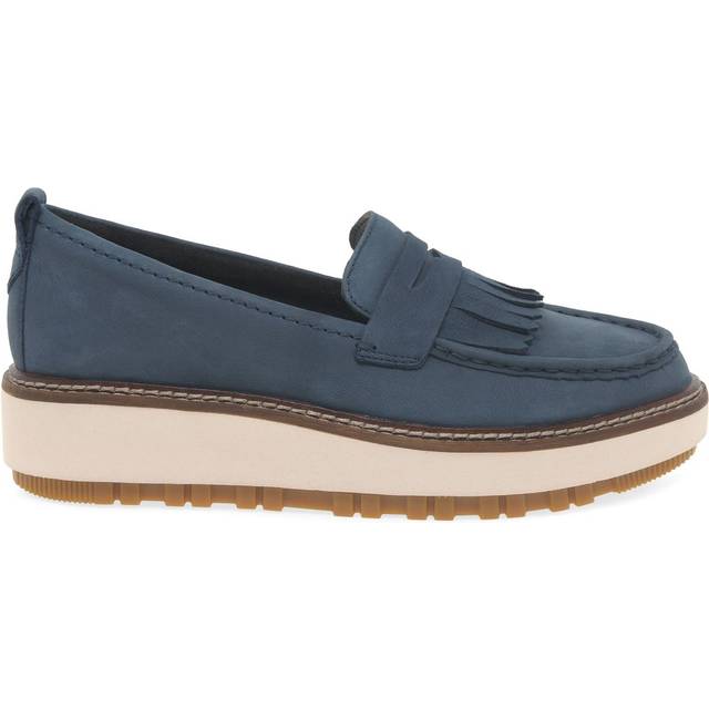 Clarks womens orianna w loafer navy nubuck loafers nubuck casual