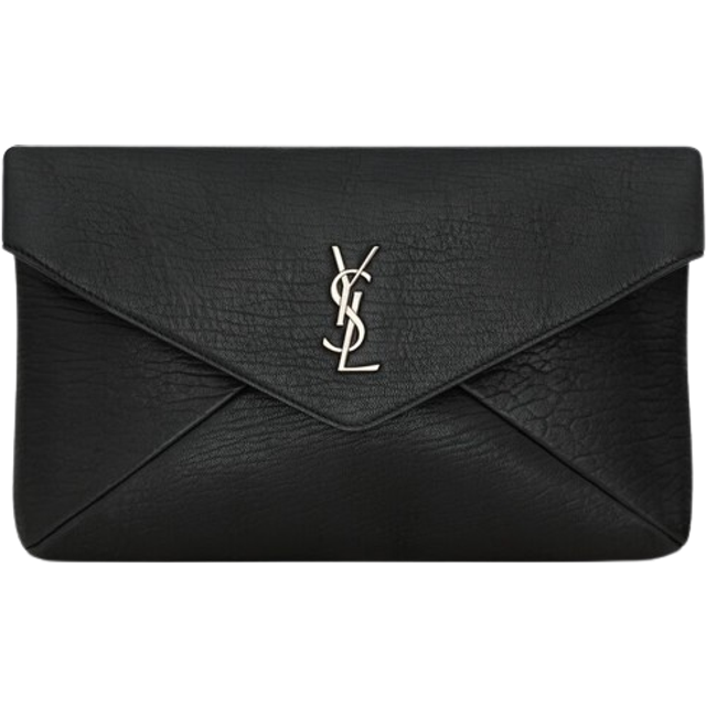 Saint Laurent Cassandre Large Envelope leather pouch - black (One Size)
