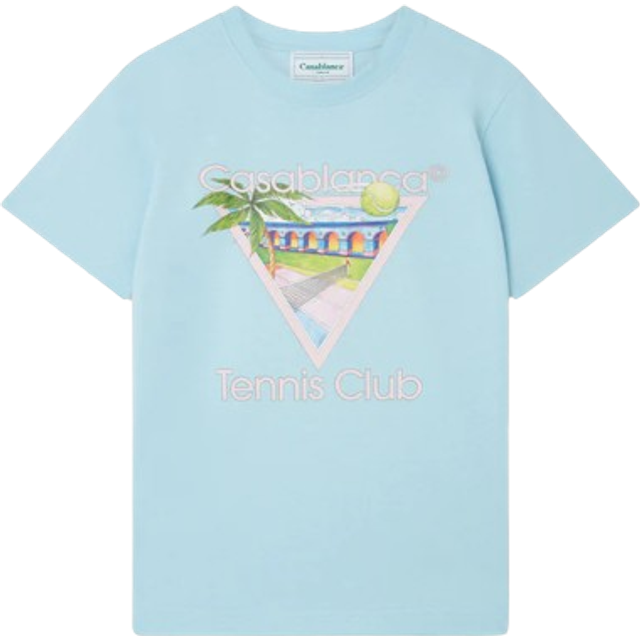Casablanca SSENSE Exclusive Blue 'Tennis Club' Icon T-Shirt - PALE BLUE - XXXL