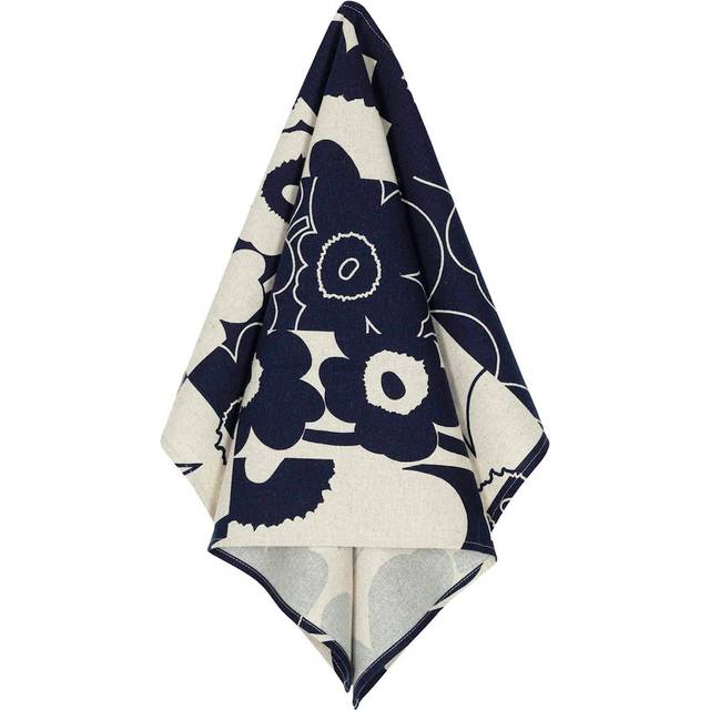 Marimekko - Unikko Kollaasi kökshandduk 43x70 cm beige/mörkblå
