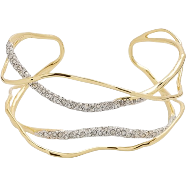 Alexis Bittar Solanales Crystal Intertwined Cuff Bracelet in Gold | Statement Jewelry from Alexis Bittar (One Size)