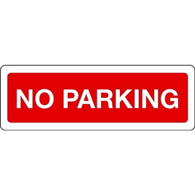 10x NO PARKING Health & Safety Sign - Rigid Plastic 300 x 100mm Warning Plate