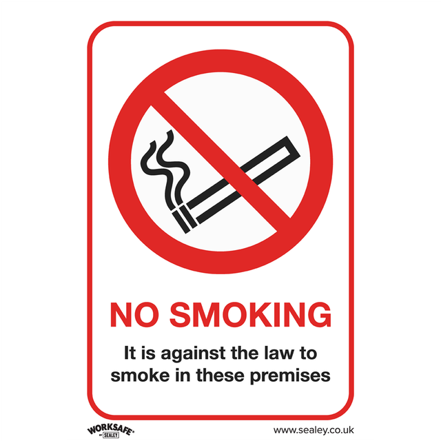 Worksafe SS12P1 Safety Sign No Smoking (On Premises) - Rigid Plastic