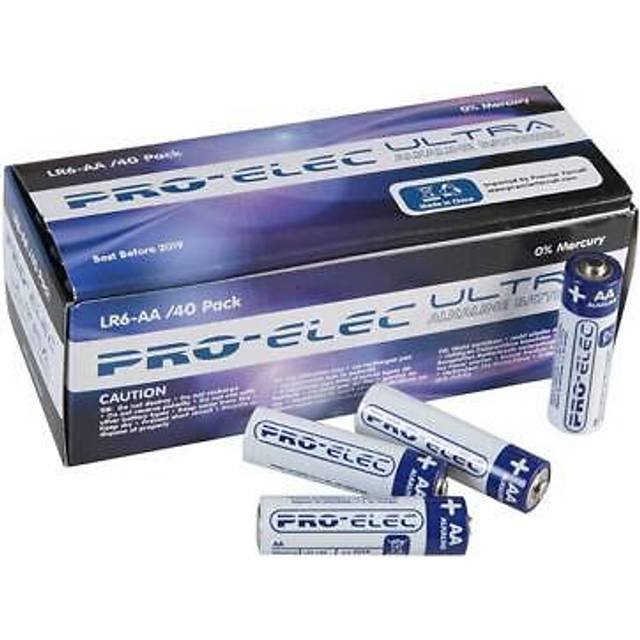 Pro-Elec Ultra Alkaline AA Batteries 1.5V 2600mAh Box of 40