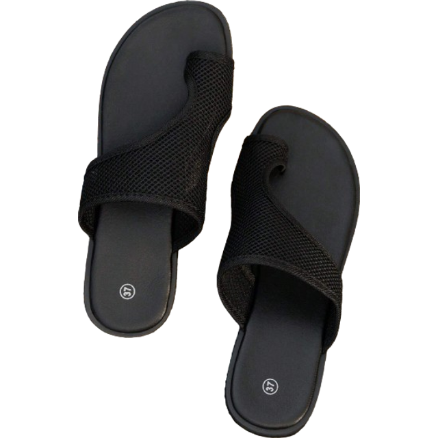 Platta sandaler för kvinnor för sommaren, nya 2025 utomhustofflor i strandresortstil, storlek 8-10 - Svart (EUR36,EUR37,EUR38,EUR39,EUR40,EUR41,EUR42,EUR43)