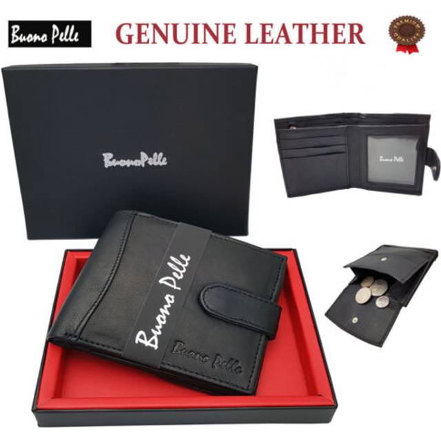 Designer mens leather wallet buono pelle quality credit card coin purse holder