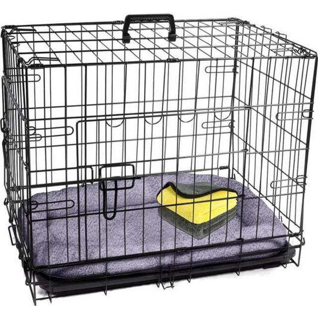 Pretty pooch dog carrier cage foldable training crate puppy small 24" & cloths