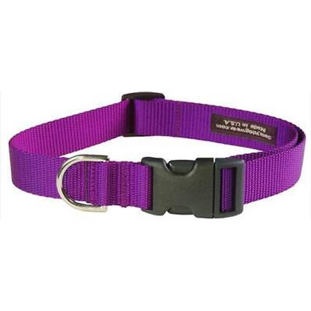 Sassy Dog Wear SOLID PURPLE SM-C Nylon Webbing Dog Collar, Purple - Small