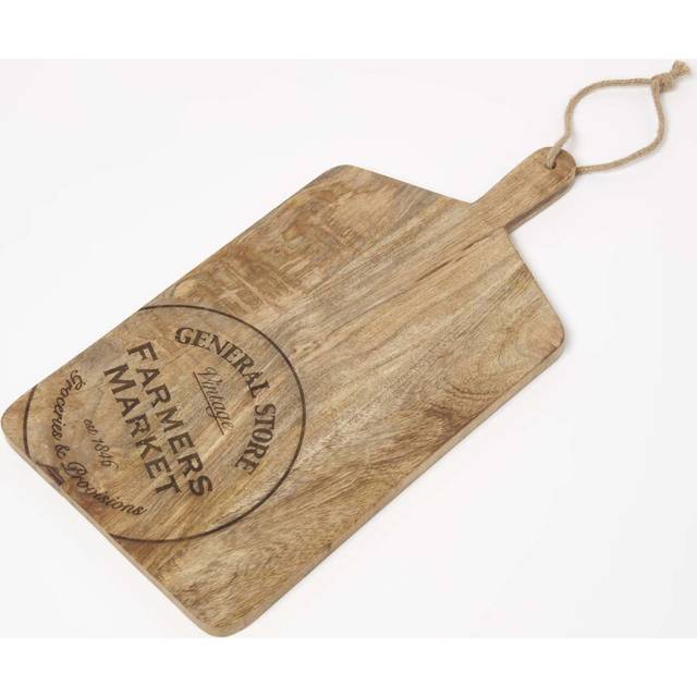 Homescapes Vintage Wooden Cutting Board Cheese Appetizer Board - Natural
