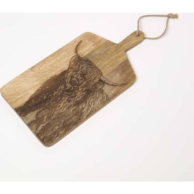 Homescapes Wooden Cutting Board Cow Charcuterie Cheese Board - Brown