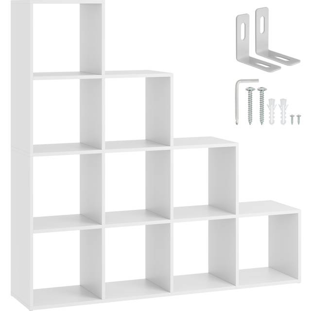 Bookshelf Talisa - 10 shelving compartments in cube design - white