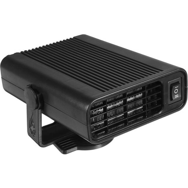(Black, 12V) 400W Car Portable Electric Heater 2 Modes Wind Heating Cooling Fan Defroster Demister Low Noise