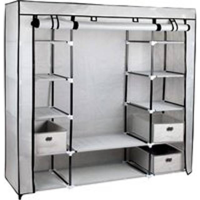 Canvas Wardrobe With Hanging Rail And Shelves | Wowcher