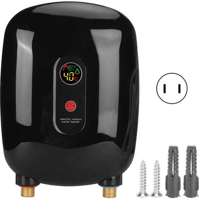 Instant Water Heater Mini Electric Tankless Heating Equipment Bathroom Shower Supply Blackus 110v 3000w