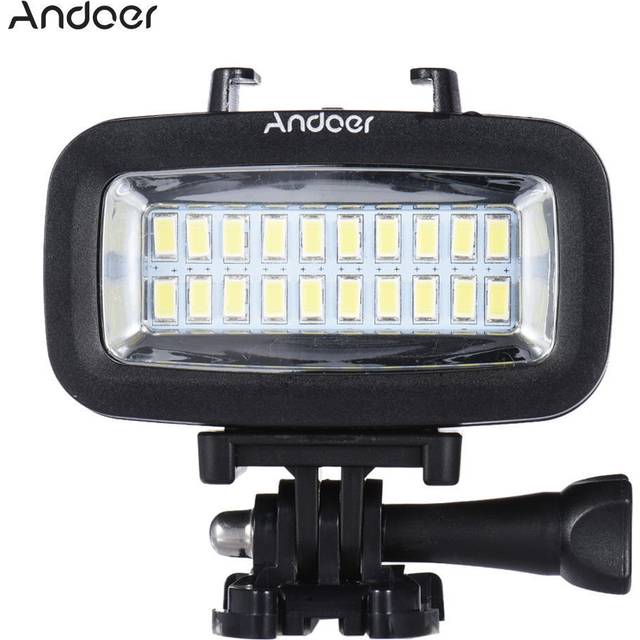 High Power 700LM dykvideo påfyllningsljus LED-belysningslampa Vattentät 40M med batteri 8 * 6 * 4cm / 3.1 * 2.3 * svart