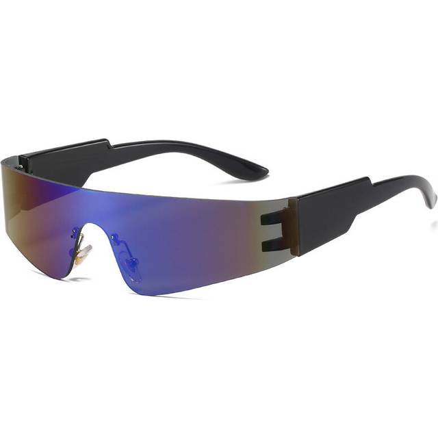 (blue, As shows) 2000S Aesthetic Y2K Sunglasses Men One Piece Sports Sun Glasses Women