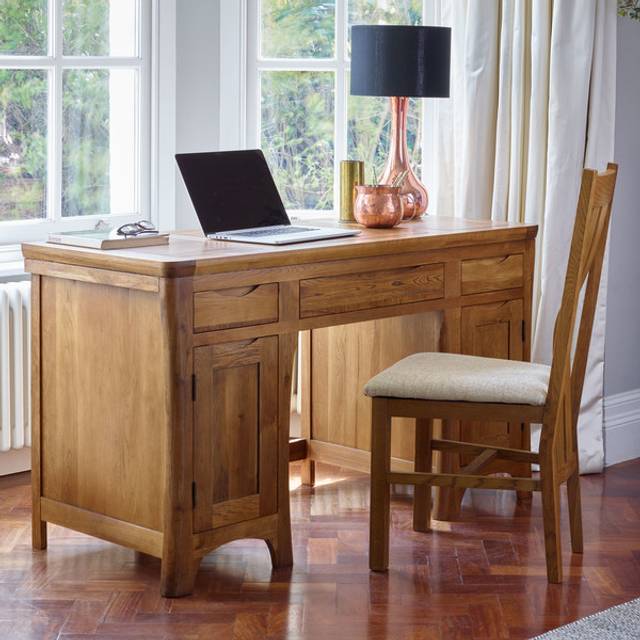 Handmade 100% Solid Rustic Oak Desks - Desk - Orrick Range - Oak Furnitureland
