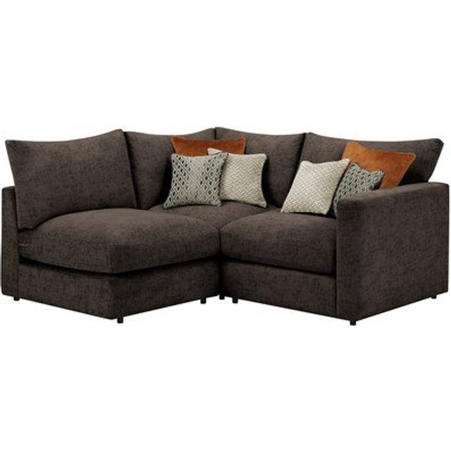 Brown Fabric Sofas - Modular 3 Seat Right Hand Corner Sofa - Malvern Range - Oak Furnitureland