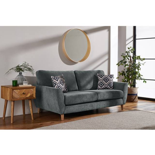 Granite Fabric Sofas - 3 Seater Sofa - Milner Range - Oak Furnitureland