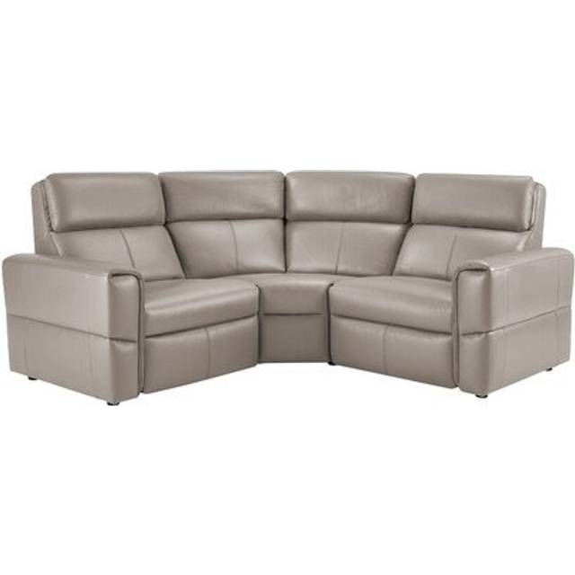 Stone Leather Sofas - Modular 3 Seat Static Corner Sofa - Samson Range - Oak Furnitureland