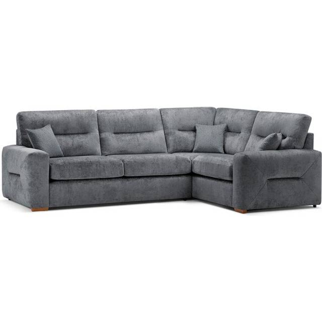 Paolo Grey Fabric Sofas - Left Hand Corner Sofa - Lorenzo Range - Oak Furnitureland