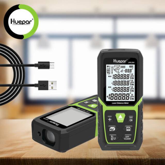 Huepar Handheld Laser Distance Measure 120m With Li-ion Battery Range Finder
