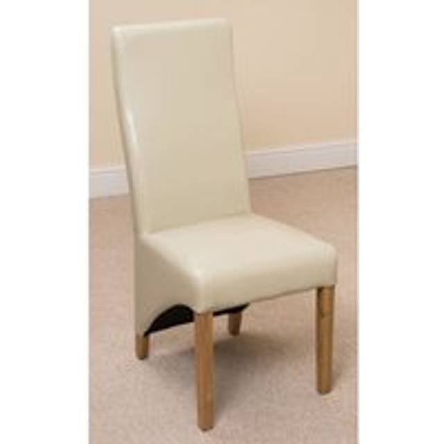 (Leather, Ivory) Lola Wave Back Dining Chair