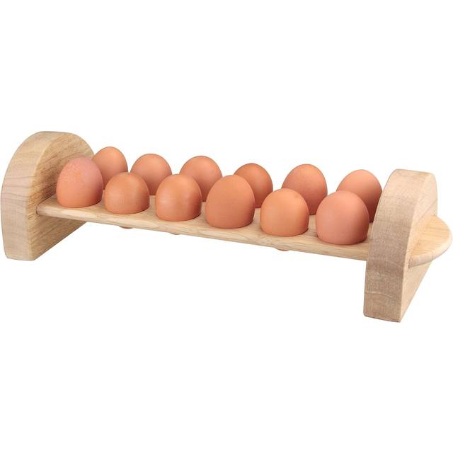 Wooden chicken 6 or 12 egg holder cupboard cabinet kitchen storage wood rack