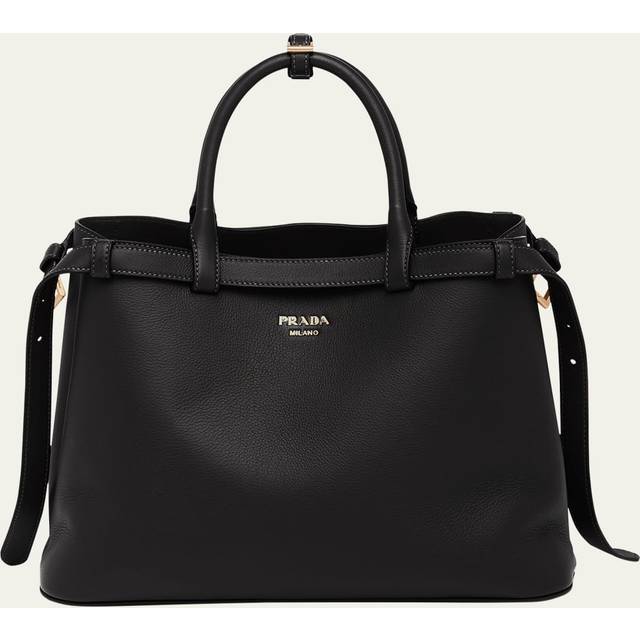 Prada Women's Leather MediumBuckle Handbag in Black | 1BA4172CYS Color F0002 (One Size)