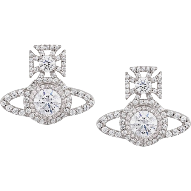 Vivienne Westwood Silver Crystal Norabelle Orb Earrings - Silver