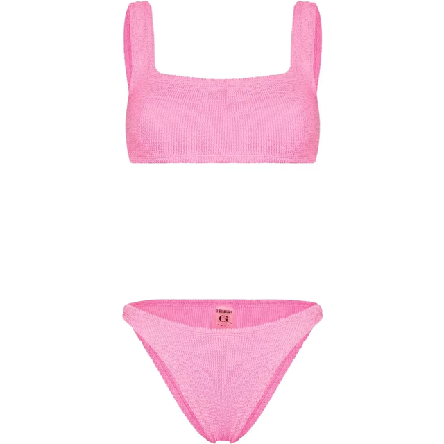 Hunza G Xandra Original Crinkle™ Stretch-Seersucker Bikini - Pink
