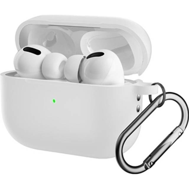 Silikonskal Med Karbinhake Apple AirPods Pro 2 Vit