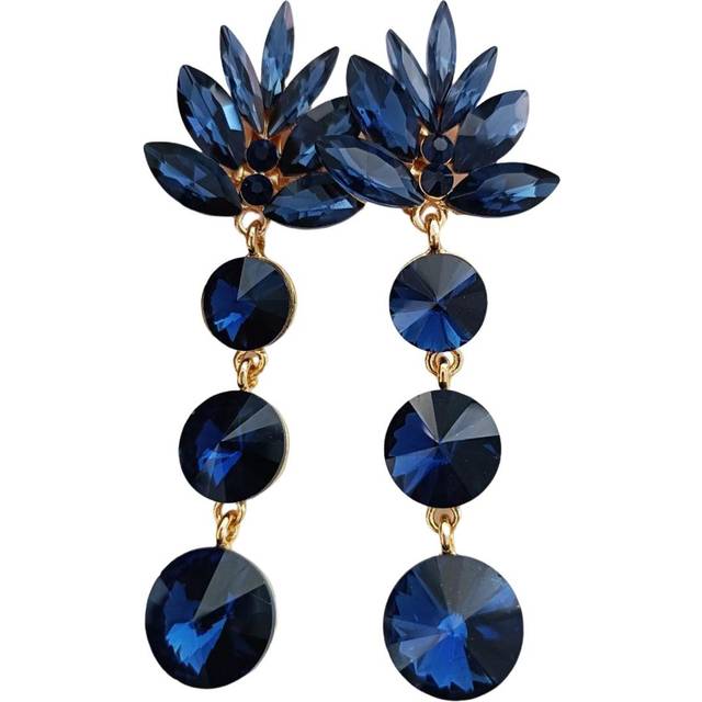 Les Trésors De Lily [R7517] - Navy 'Sissi' Designer Clips - 85x30 mm blue