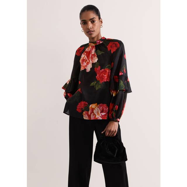 Phase Eight Celina Rose Print Blouse, Multi