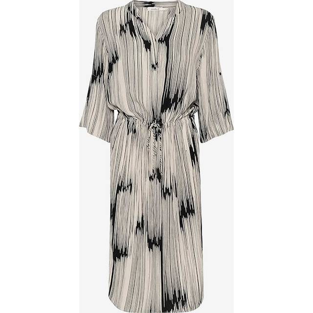 Zaya Belted Dress - Black/Sandshell - Copenhagen based brand Soaked In Luxury champions sophisticated yet accessible style, delivering a range of wardrobe staples each season that showcases the label's refined design aesthetic. Minimalistic every day basics, flowing feminine dresses and tailored workwear are at the core of each collection, all crafted with the purpose of transcending seasons so you get more out of your favourite pieces.