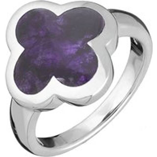 Sterling Silver Blue John Bloom Four Leaf Clover Ring - P