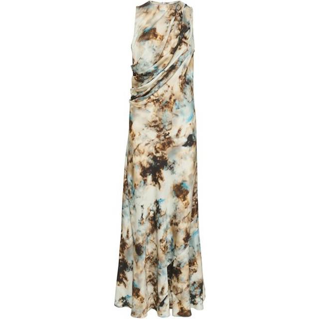 Reena Draped Printed Dress - Blue Brown Rust - Founded in 2008 by Sanne Sehested, Gestuz is a contemporary Danish fashion brand known for its effortlessly chic and modern aesthetic. The label seamlessly blends Scandinavian minimalism with bold, vintage-inspired designs to create pieces that are both timeless and on-trend. Whether it's sleek tailoring, statement outerwear, or everyday essentials, you are sure to find something that will portray your individuality with confidence and style.