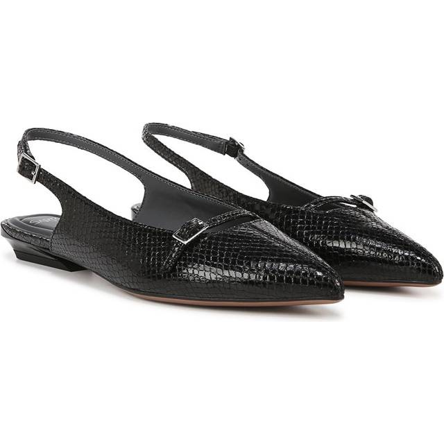 Sarto By Franco Sarto Sarto Emma Mary Jane Slingback Shoes (Black Snake Print Leather) 7.5 M Pointed Toe, Buckle Closure