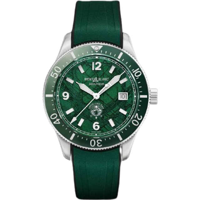 Montblanc - 1858 Iced Sea Automatic 41mm Stainless Steel and Rubber Watch, Ref. No. 131450 - Men - Green