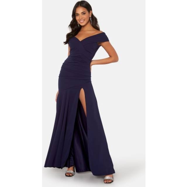 Bardot Pleat Maxi Split Dress