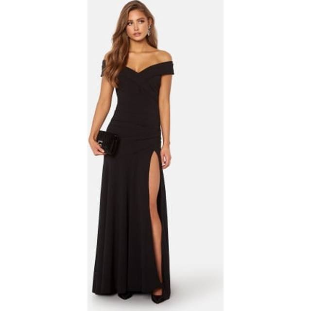 Bardot Pleat Maxi Split Dress